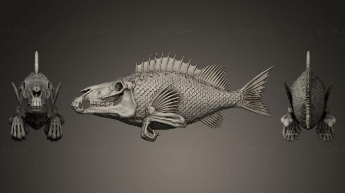 Статуэтки животных (Рыбья голова 2, STKJ_0278) 3D модель для ЧПУ станка
